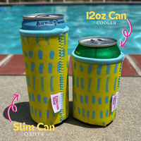 Neon Yellow Neoprene Can Coolers