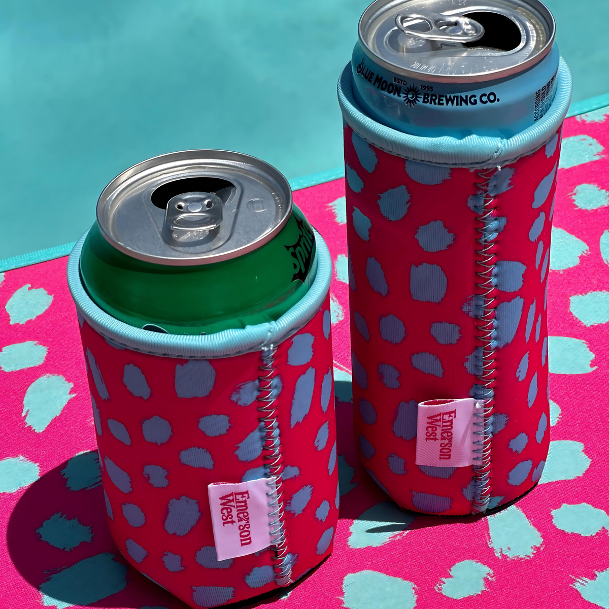 Pink Cheetah Neoprene Can Coolers