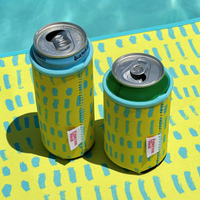 Neon Yellow Neoprene Can Coolers