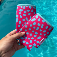 Pink Cheetah Neoprene Can Coolers